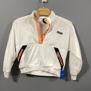 Columbia Womens Wintertrainer Fleece Pullover White Peach AL7426-100 XL NWT